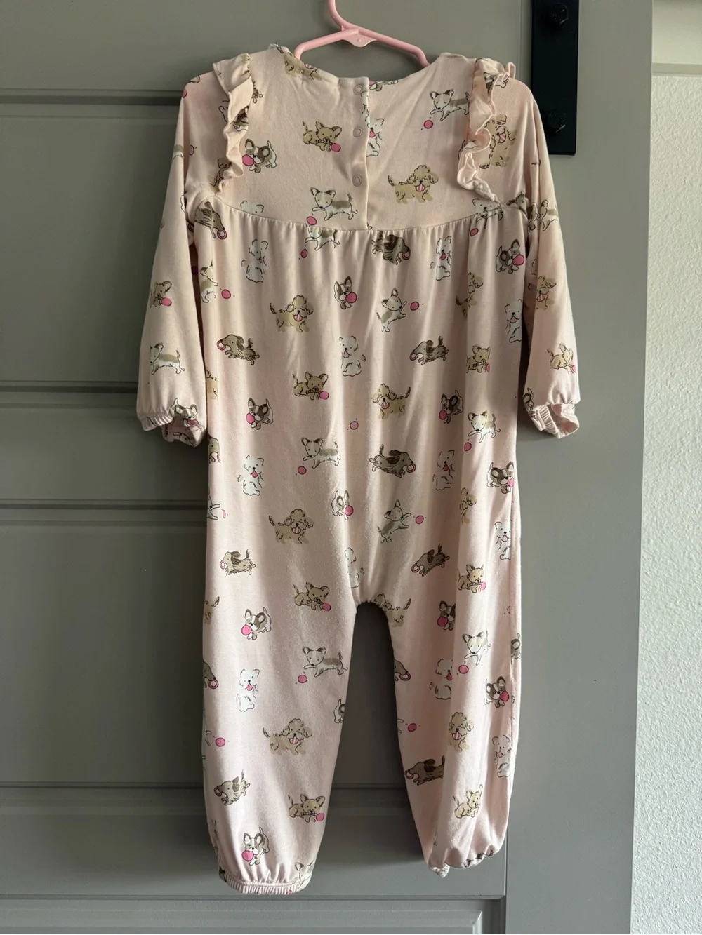 Angel Dear Pink Puppy Print One-Piece romper